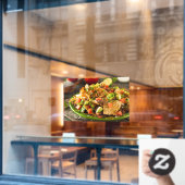 Geladen rundvlees en kaas Nachos Mexican Food Afbe Raamsticker (Cafe Raam)