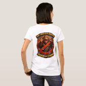 Geladen Sasquatch dames passend crest T-shirt (Achterkant volledig)