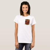 Geladen Sasquatch dames passend crest T-shirt (Voorkant volledig)