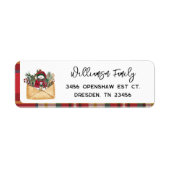 Geladen Script Feestdagen Achternaam Retouradres Etiket (Voorkant)