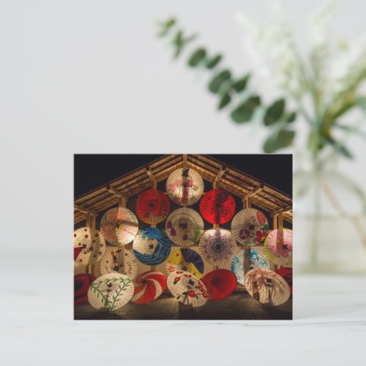 gelamineerde parasols briefkaart (Staand voorkant)