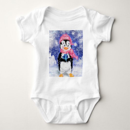 Gelange Penguïn Baby Body - Kerstmis Romper (Voorkant)
