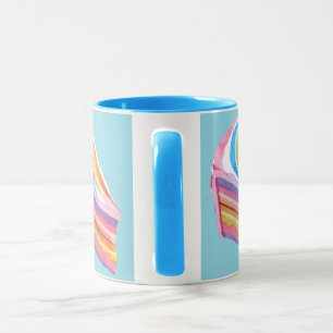 Gelange regenboogtaart mok