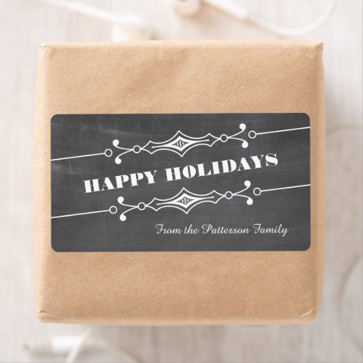 Gelanteerde Chalkboard Holiday Gift Labels (Insitu)
