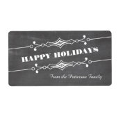 Gelanteerde Chalkboard Holiday Gift Labels (Voorkant)
