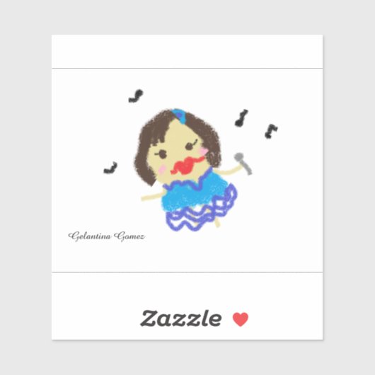 Gelantina Gomez Zingende Sticker (Vel)