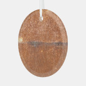Gelast oud metaal, roesttextuur. glas ornament (Voorkant links)
