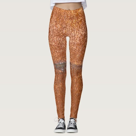 Gelast oud metaal, roesttextuur. leggings (Voorkant)