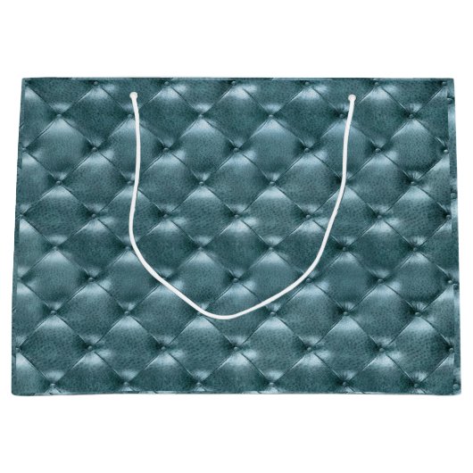 Gelateerd leder metallisch waterblauw large cadeautasje (Voorkant)