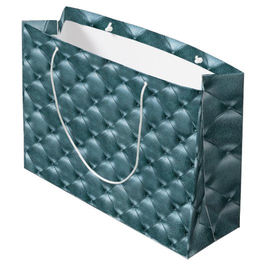 Gelateerd leder metallisch waterblauw large cadeautasje (Achterkant Gekanteld)