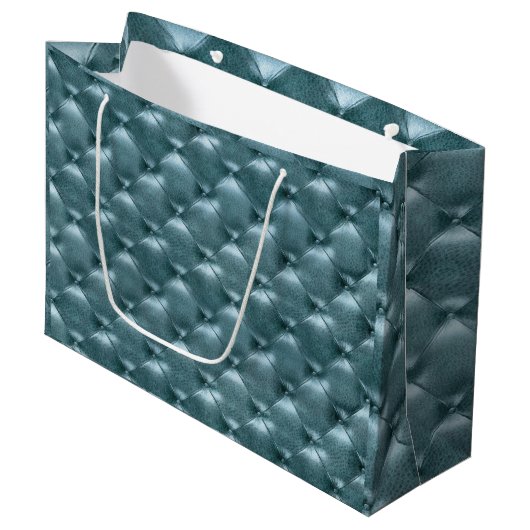 Gelateerd leder metallisch waterblauw large cadeautasje (Voorkant Gekanteld)