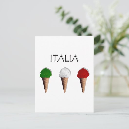 Gelati Iatalian Ice Cream vlag van Italië Italia Briefkaart (Staand voorkant)