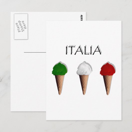 Gelati Iatalian Ice Cream vlag van Italië Italia Briefkaart (Voorkant / Achterkant)