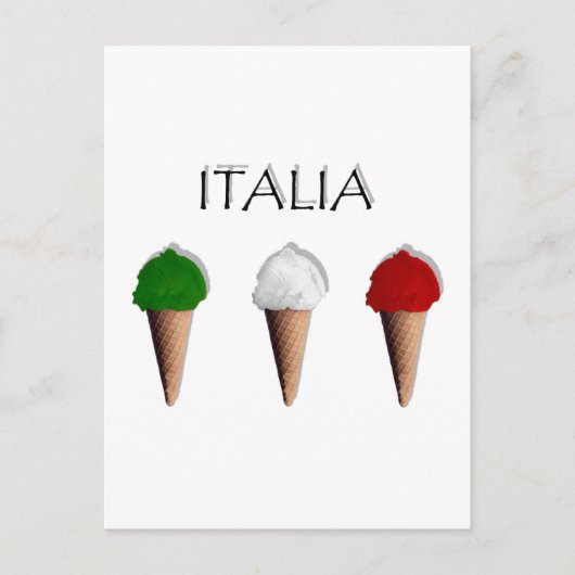 Gelati Iatalian Ice Cream vlag van Italië Italia Briefkaart (Voorkant)