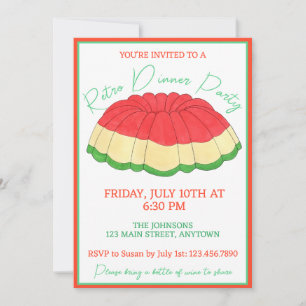 Gelatine Salad  Retro Dinner Party Dessert Kaart