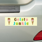 Gelato Junkie Bumpersticker (Op auto)
