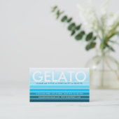 GELATO turquoise staal Visitekaartje (Staand voorkant)