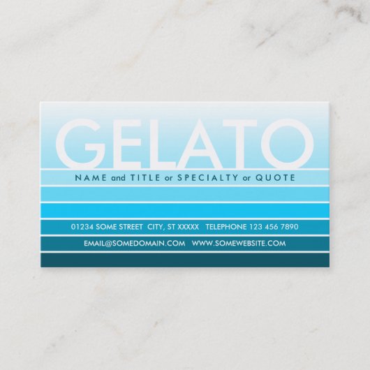 GELATO turquoise staal Visitekaartje (Voorkant)