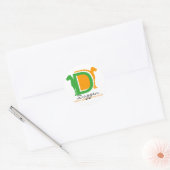 gelb Serie DD Doggen Ronde Sticker (Envelop)