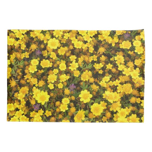 Gelbe Blumen Kussensloop (Achterkant)