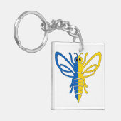 Gelbe und blaue Biene Sleutelhanger (Voorkant Links)