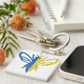 Gelbe und blaue Biene Sleutelhanger (Voorkant Rechts)