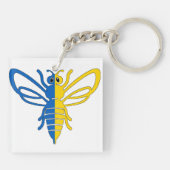 Gelbe und blaue Biene Sleutelhanger (Achterkant)