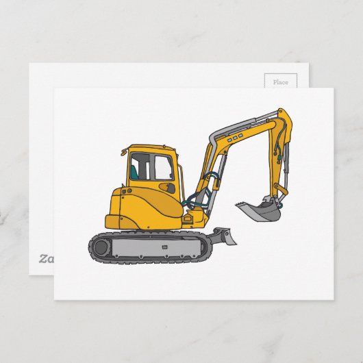 Gelber Bagger Briefkaart (Voorkant / Achterkant)