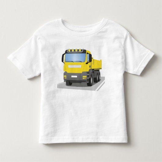 gelber Baustellen LKW Kinder Shirts (Voorkant)
