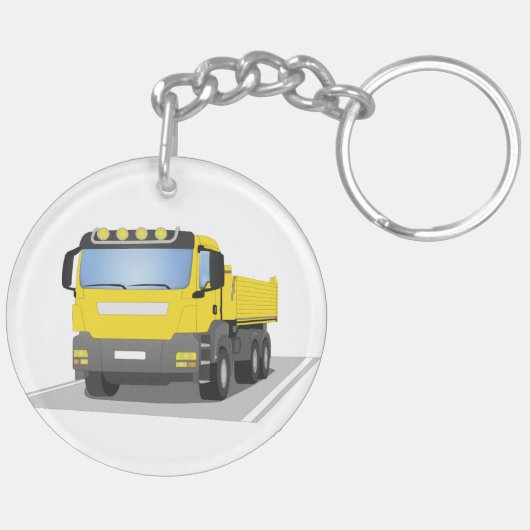 gelber Baustellen LKW Sleutelhanger (Achterkant Links)