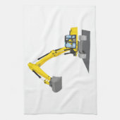 gelber Kettenbagger Theedoek (Verticaal)