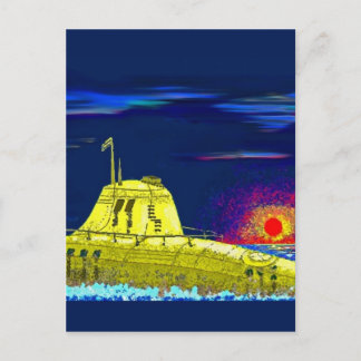 Gelbes Unterseeboot Briefkaart