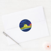 Gelbes Unterseeboot Ronde Sticker (Envelop)
