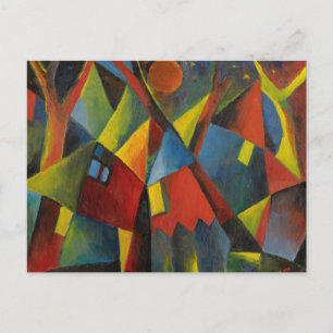 Gelbroter Mond Uber Sturzenden Hausern door Topp Briefkaart