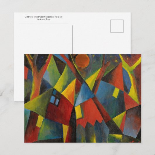 Gelbroter Mond Uber Sturzenden Hausern door Topp Briefkaart (Voorkant / Achterkant)