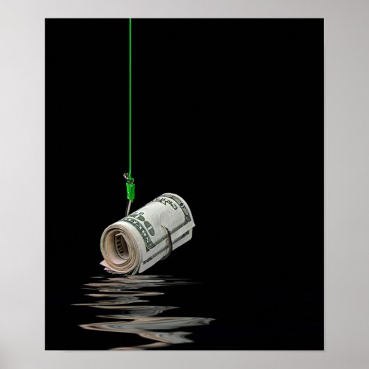 geld aan vishaak poster (Voorkant)