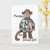 Geld/Aapje Wenskaart Kaart (Gele Bloem)