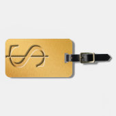 Geld Bagagelabel met lederen riem (Voorkant horizontaal)
