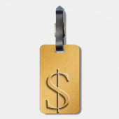 Geld Bagagelabel met lederen riem (Achterkant verticaal)