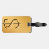 Geld Bagagelabel met lederen riem (Achterkant horizontaal)