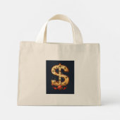 "Geld beweegt: Dollar Print boodschappentas" Mini Tote Bag (Achterkant)
