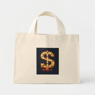 "Geld beweegt: Dollar Print boodschappentas" Mini Tote Bag