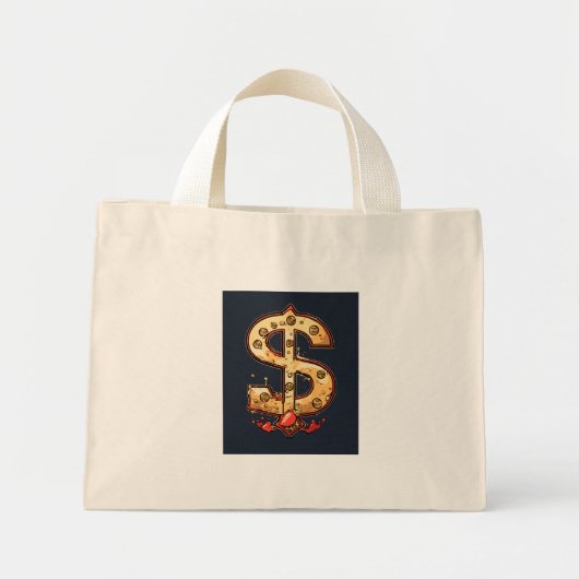 "Geld beweegt: Dollar Print boodschappentas" Mini Tote Bag (Voorkant)