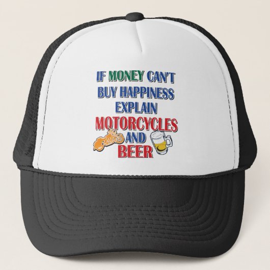 geld—Bier-motorfiets Trucker Pet (Voorkant)