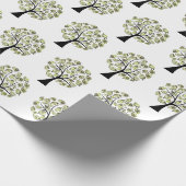 Geld Bomen op Wit Cadeaupapier (Hoek)