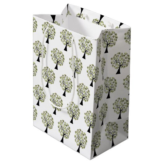 Geld Bomen op Wit Medium Cadeauzakje (Achterkant Gekanteld)