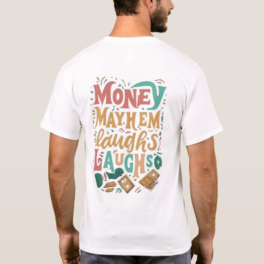 Geld chaos lacht. t-shirt (Achterkant)