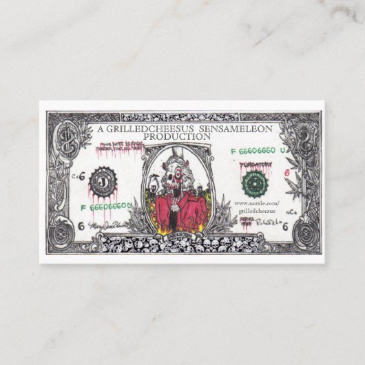 Geld De wortel van al het kwaad Visitekaartje (Voorkant)