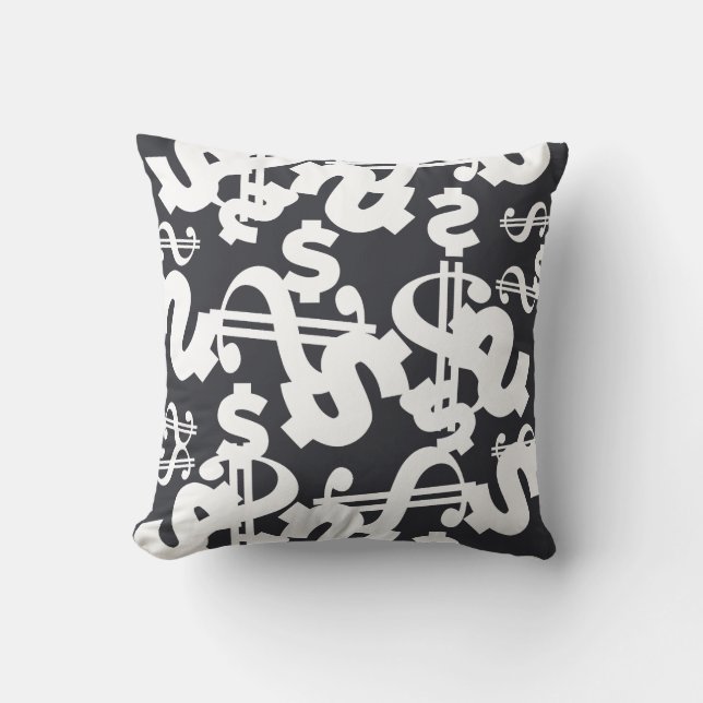 Geld Dollar Patroon Worp Kussen Cushion (Voorkant)