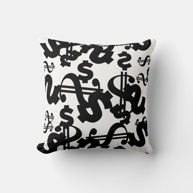 Geld Dollar Patroon Worp Kussen Cushion (Voorkant)